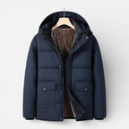 Herren Winterjacke mit Kapuze und warmem Innenfutter