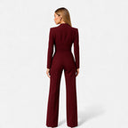 Eleganter Damen Jumpsuit mit Anzugkragen