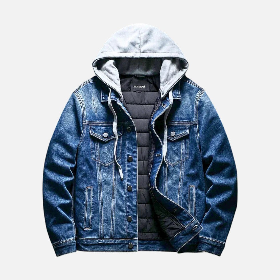 Jeansjacke mit Kapuze und herausnehmbarer Weste