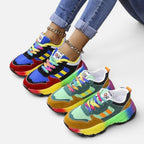 Sneakers til damer med plateausål og mesh-indsats