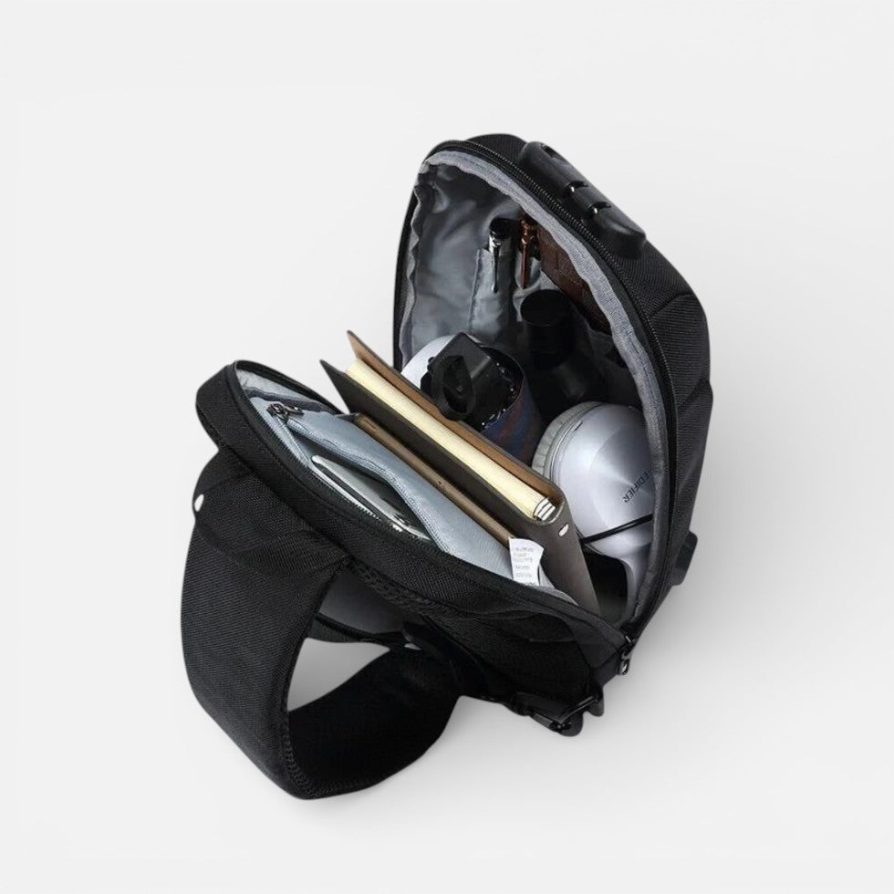 Kompakte Umhängetasche mit Einzelfach und Schultergurt