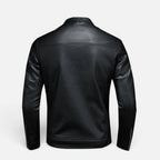 Herren Kunstlederjacke mit Stehkragen und Reißverschluss