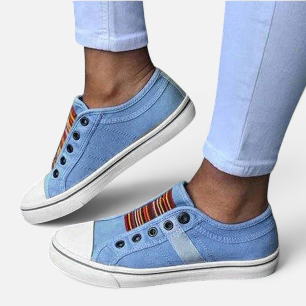 Slip on-sneakers til damer med elastikindsats