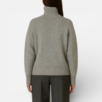 Damen Strickpullover aus Merinowolle mit Rollkragen und lockerem Schnitt