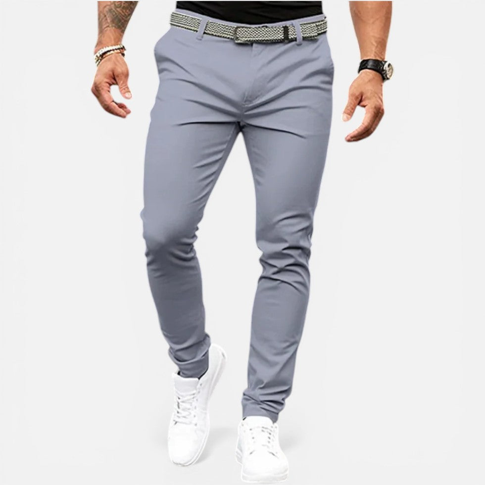 Stofbukser med slim fit og elastisk linning