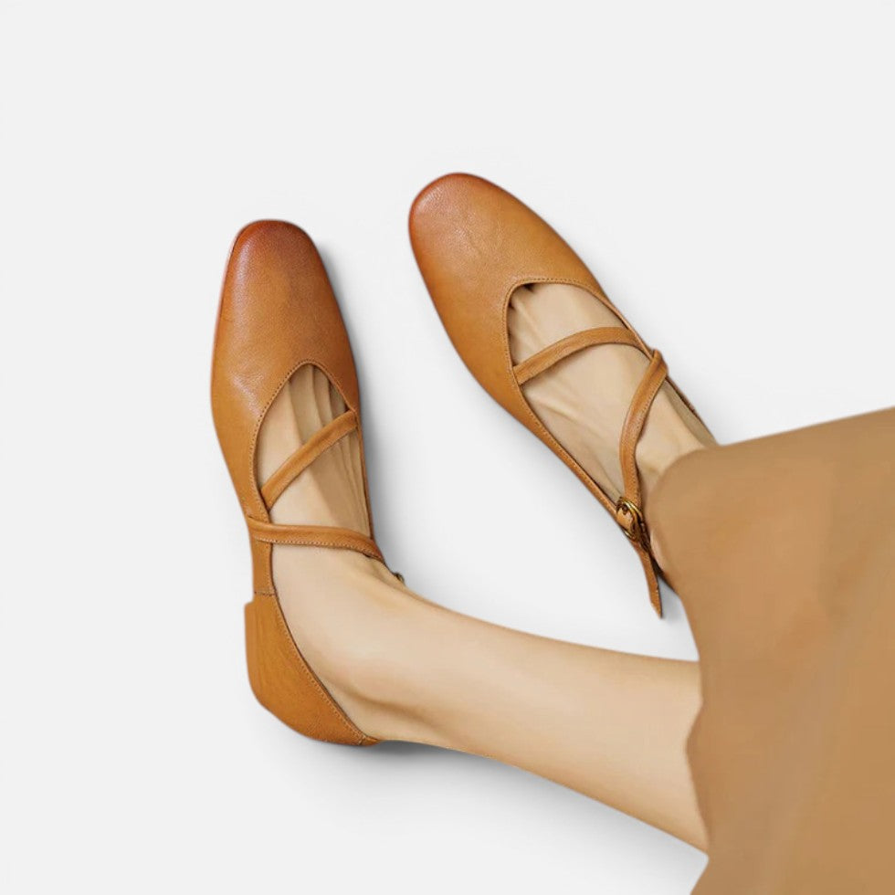 Orthopädische Ballerinas Riemchen Rundspitze