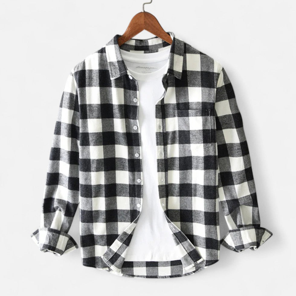 Kariertes Flanellhemd mit Langarm