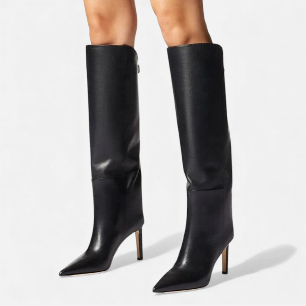 Kniehohe Stiefel Damen aus Wildlederoptik