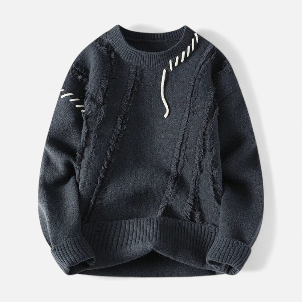 Unisex Strickpullover mit strukturierter Oberfläche