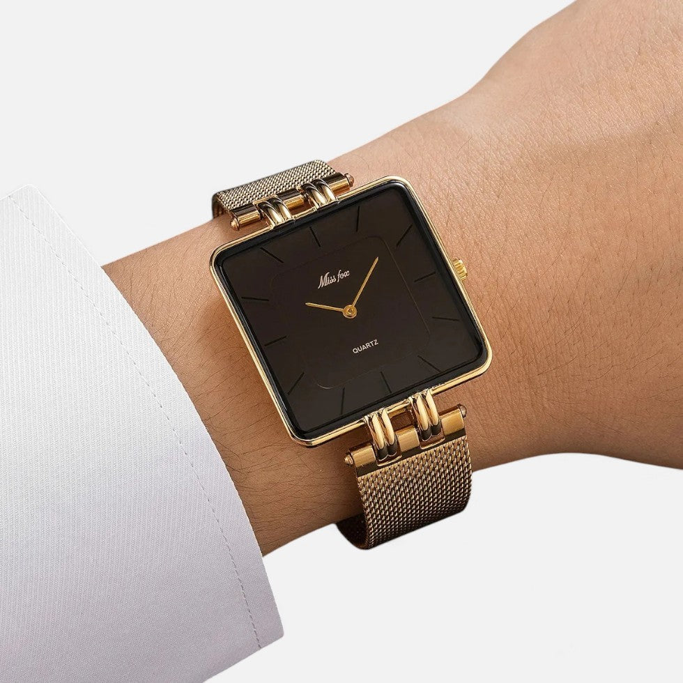 Unisex Armbanduhr mit quadratischem Gehäuse