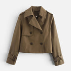 Kurze Trenchjacke mit Doppelknopfleiste