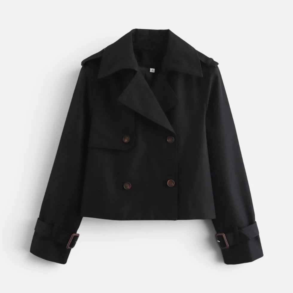 Kurze Trenchjacke mit Doppelknopfleiste