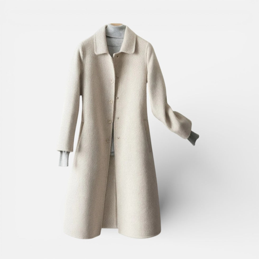 Damen Mantel mit Knopfleiste und klassischem Kragen