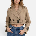 Kurze Trenchjacke mit Gürtel