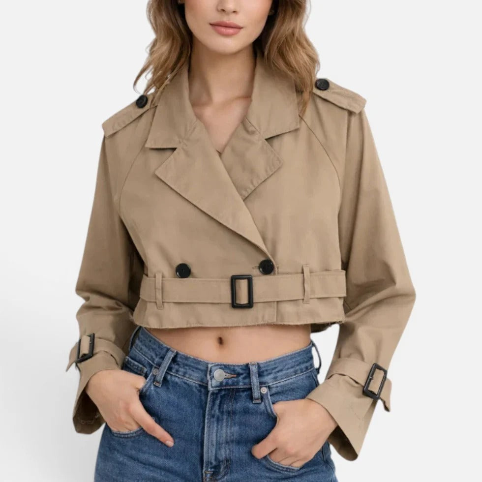 Kurze Trenchjacke mit Gürtel