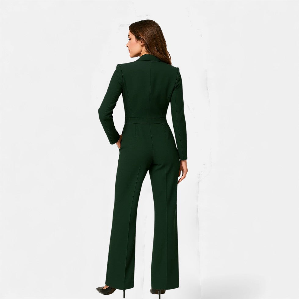 Eleganter Damen Jumpsuit mit Anzugkragen