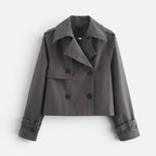 Kurze Trenchjacke mit Doppelknopfleiste