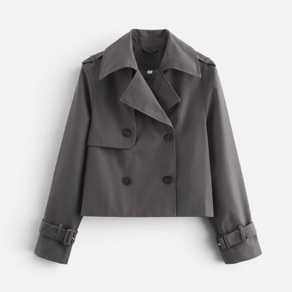 Kurze Trenchjacke mit Doppelknopfleiste