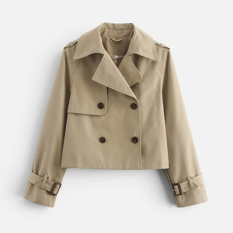 Kurze Trenchjacke mit Doppelknopfleiste
