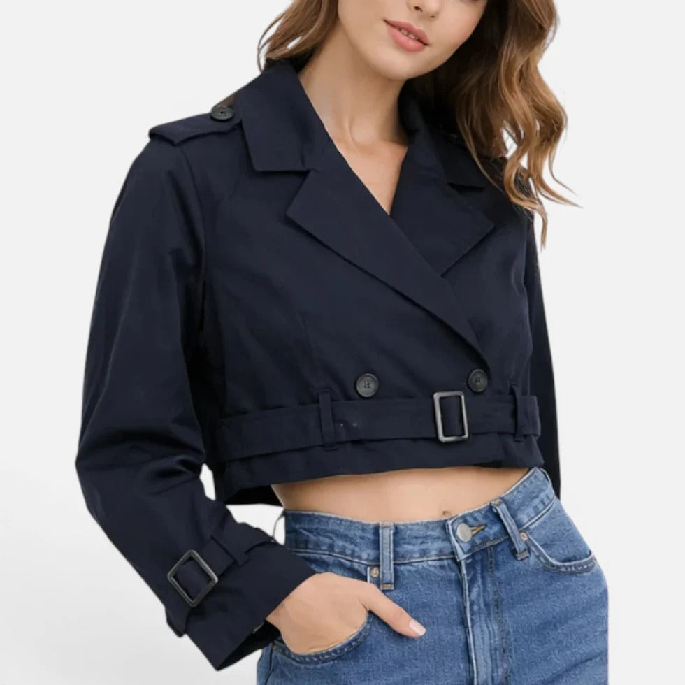 Kurze Trenchjacke mit Gürtel