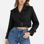 Kurze Trenchjacke mit Gürtel