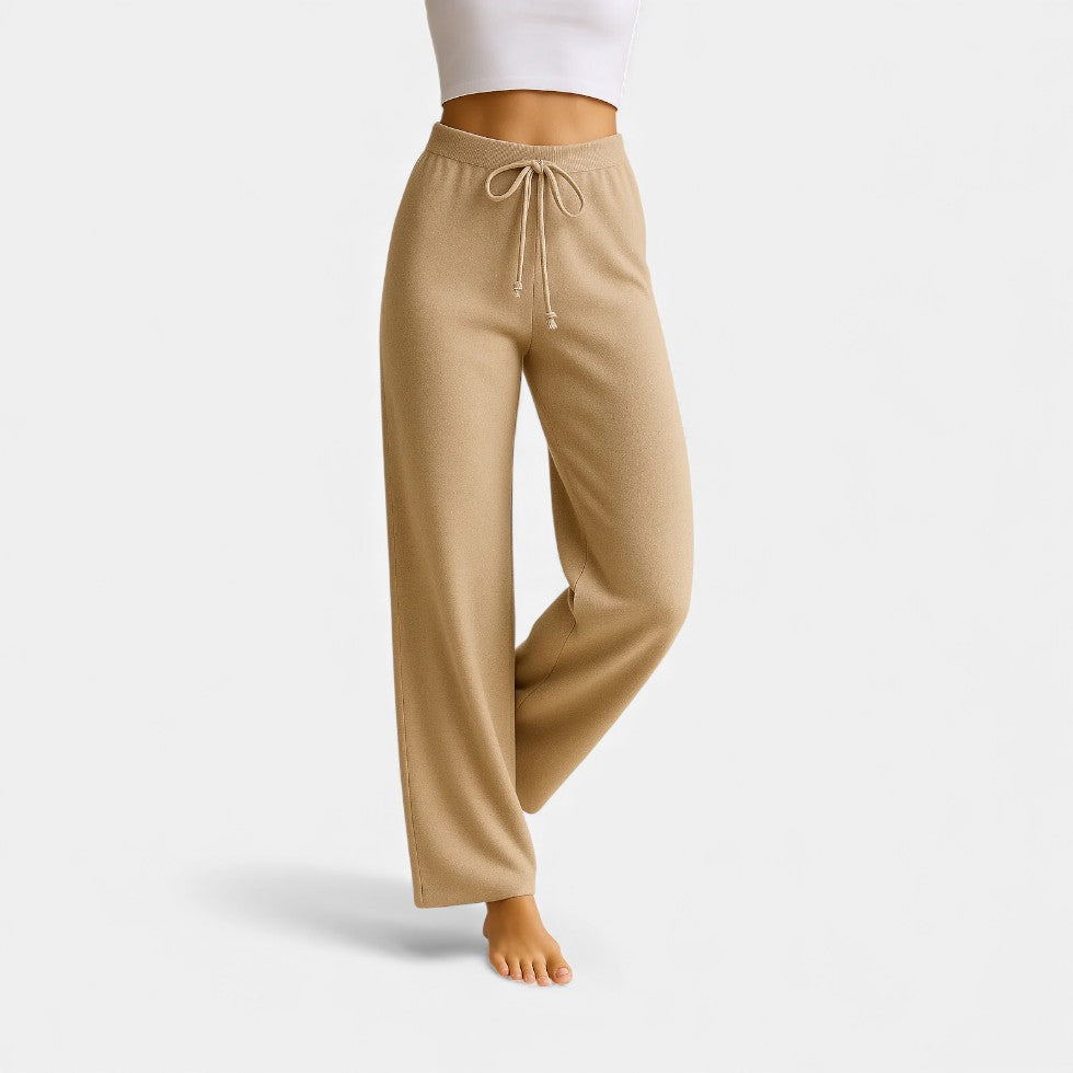 Damen Kaschmir Strickhose mit weitem Bein