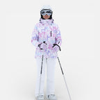 Women's ski suit with hooded jacket and ski pants