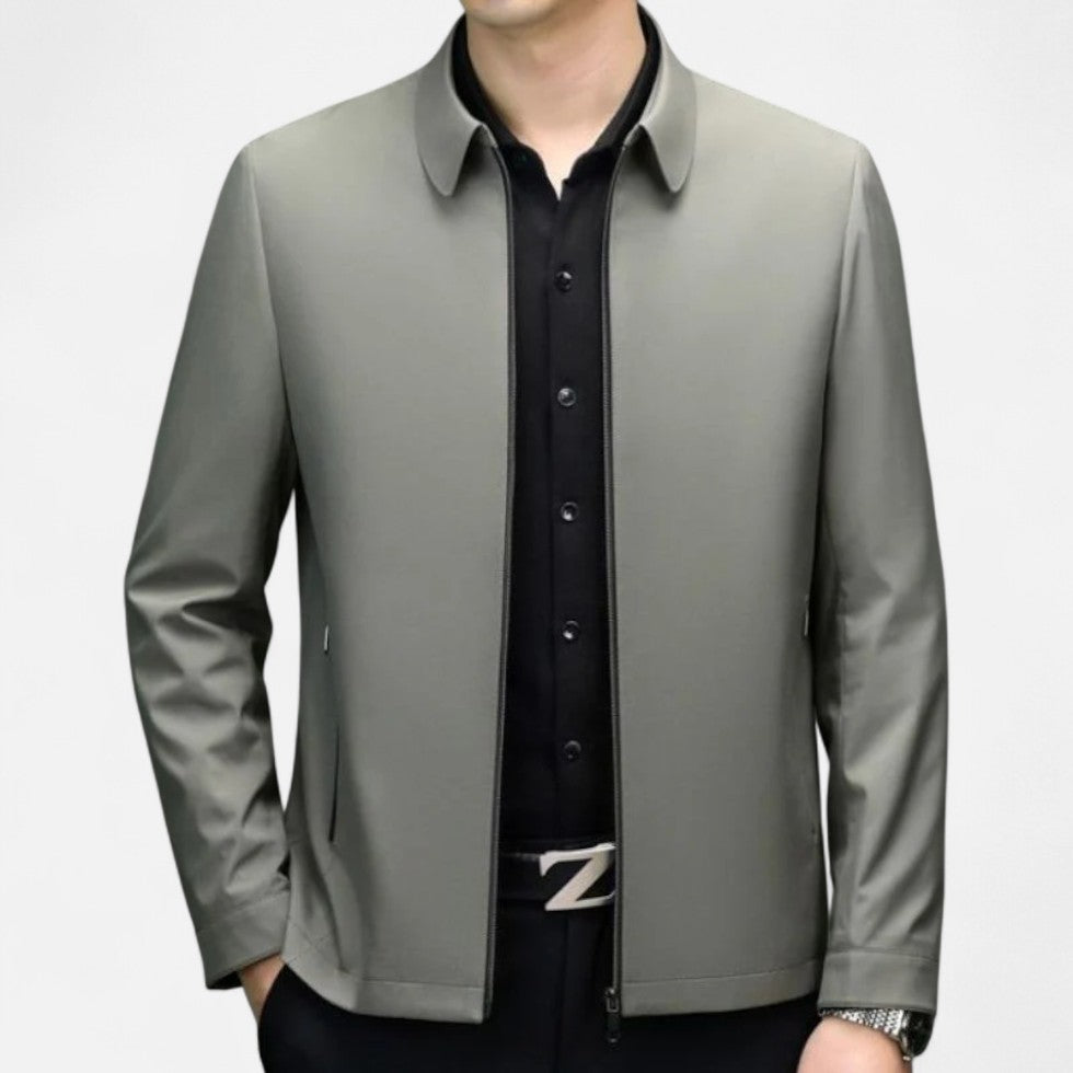 Lightweight business jacket with zipper for men