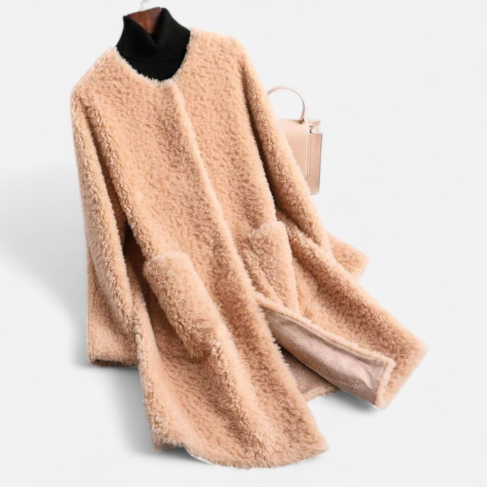 Kuscheliger Oversize Damen Mantel mit Teddyfelloptik