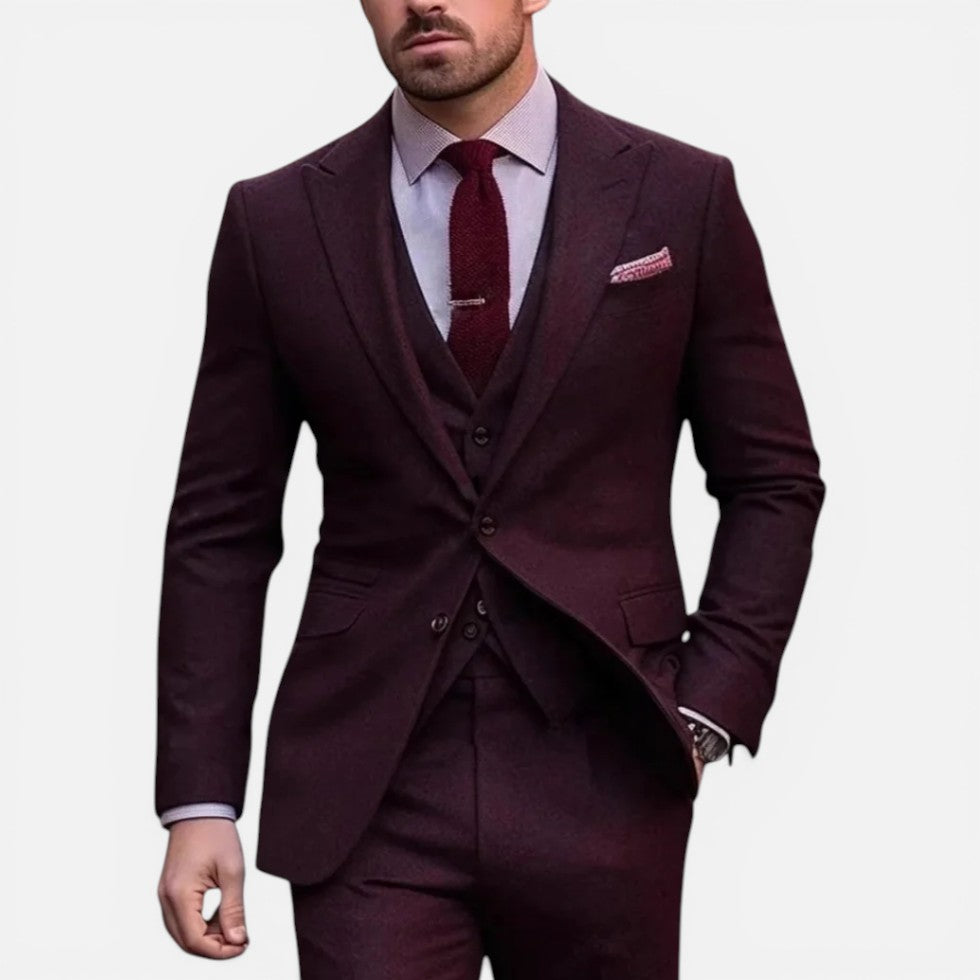 Herresæt med vest og slim fit-snit