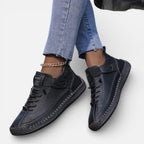 Ortopædiske damesneakers med velcro og snørebånd