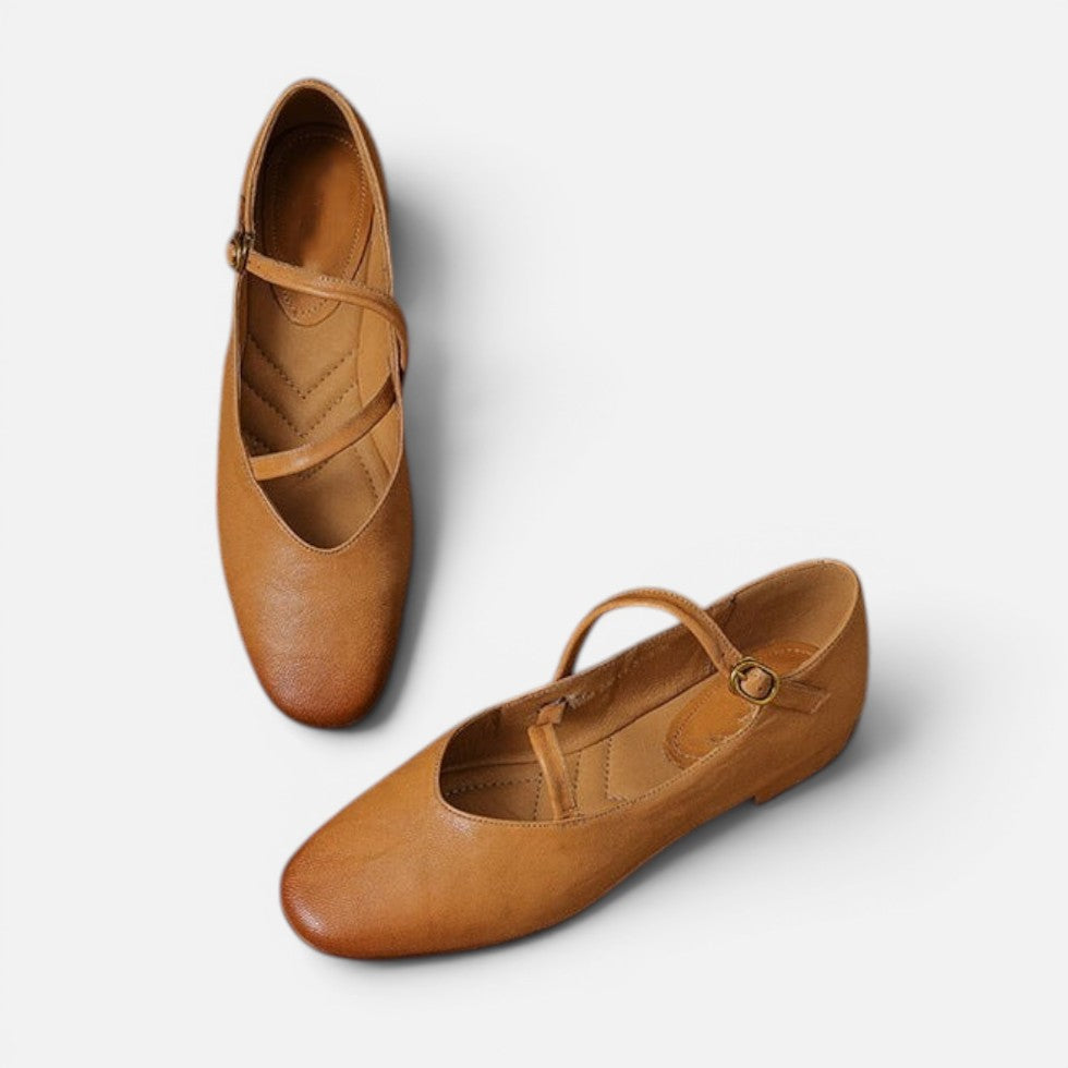 Orthopädische Ballerinas Riemchen Rundspitze