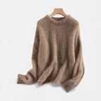 Damen Kaschmir Strickpullover mit weicher Flauschstruktur