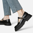 Orthopädische Mary Jane Schuhe mit Riemen und Profilsohle