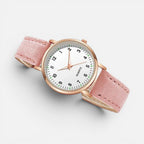Quarz Armbanduhr mit Lederoptik Armband