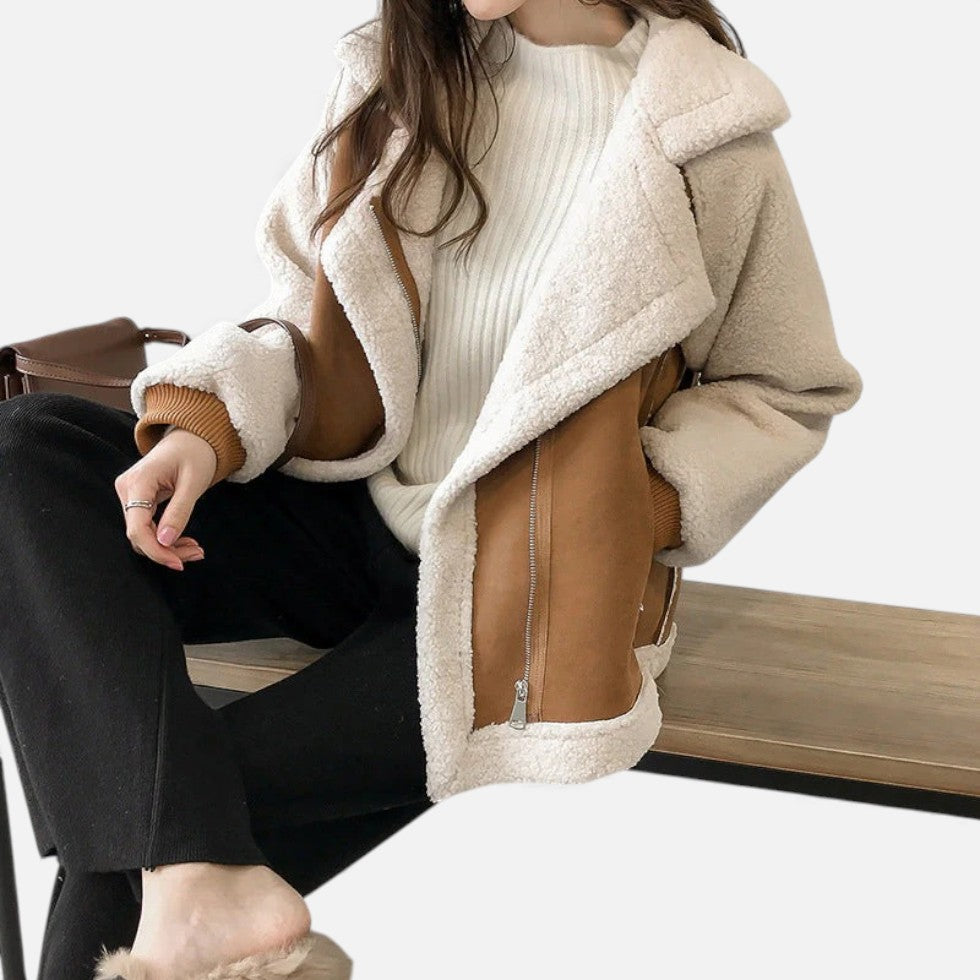 Damen Teddyjacke im kuscheligen Materialmix