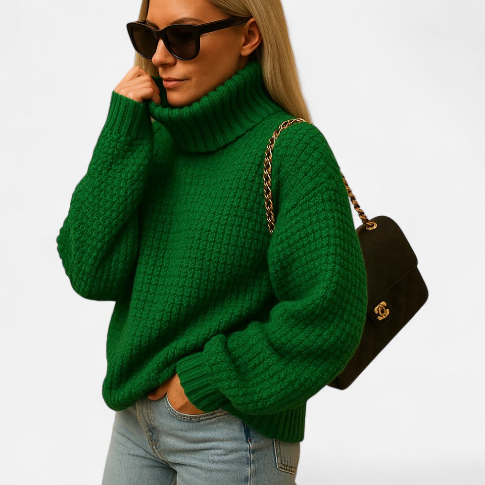 Warmer Strickpullover Damen Mit Rollkragen