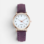 Quarz Armbanduhr mit Lederoptik Armband