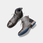 Schnürstiefeletten für Herren mit Strukturleder