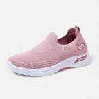 Women's slip-on shoes with breathable knit upper