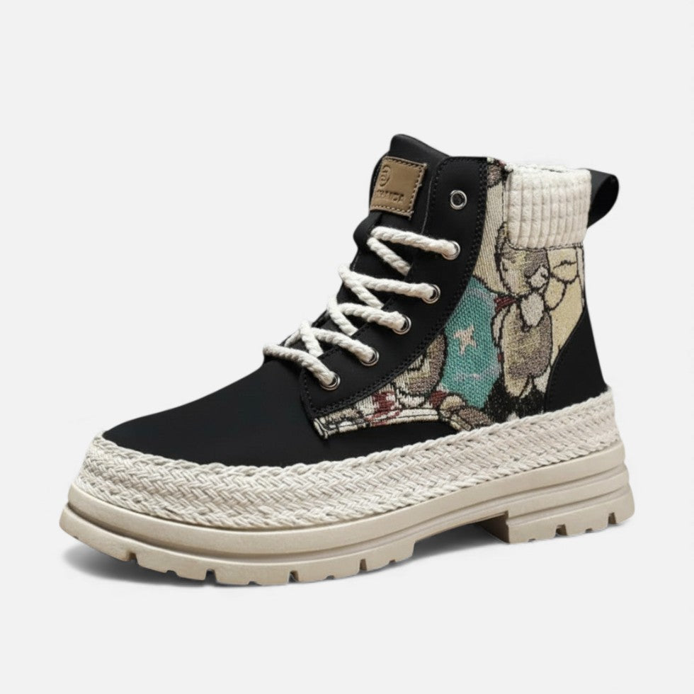 Herren Schnürstiefel mit Textilakzenten