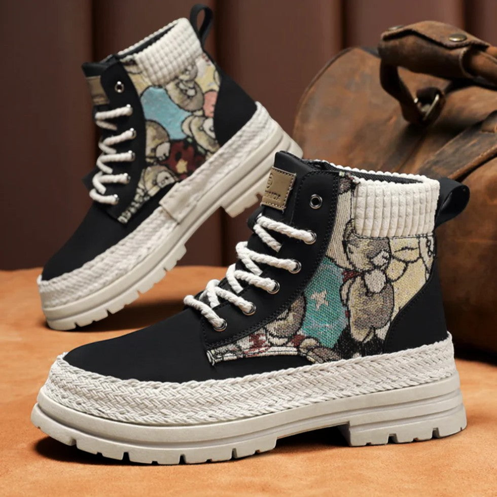 Herren Schnürstiefel mit Textilakzenten