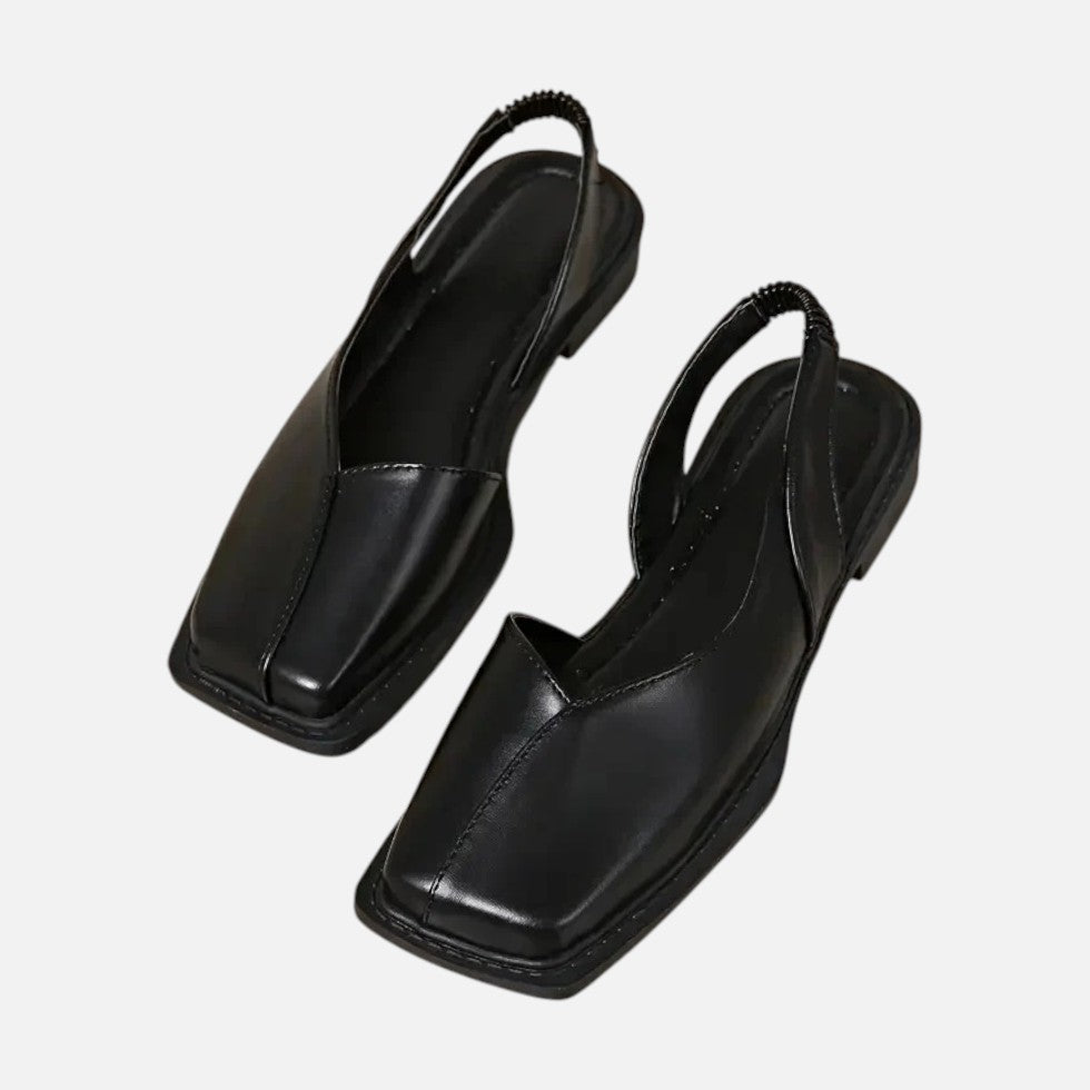 Slingback Ballerinas mit eckiger Zehenpartie