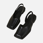 Slingback Ballerinas mit eckiger Zehenpartie
