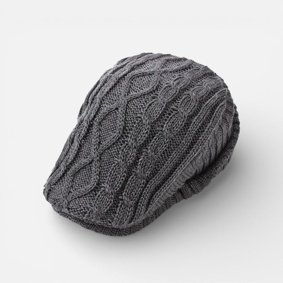 Herren Strick Schirmmütze mit Zopfmuster