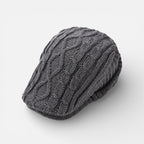 Herren Strick Schirmmütze mit Zopfmuster