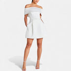 Schulterfreies Cocktailkleid Damen mit elegantem Faltendetail