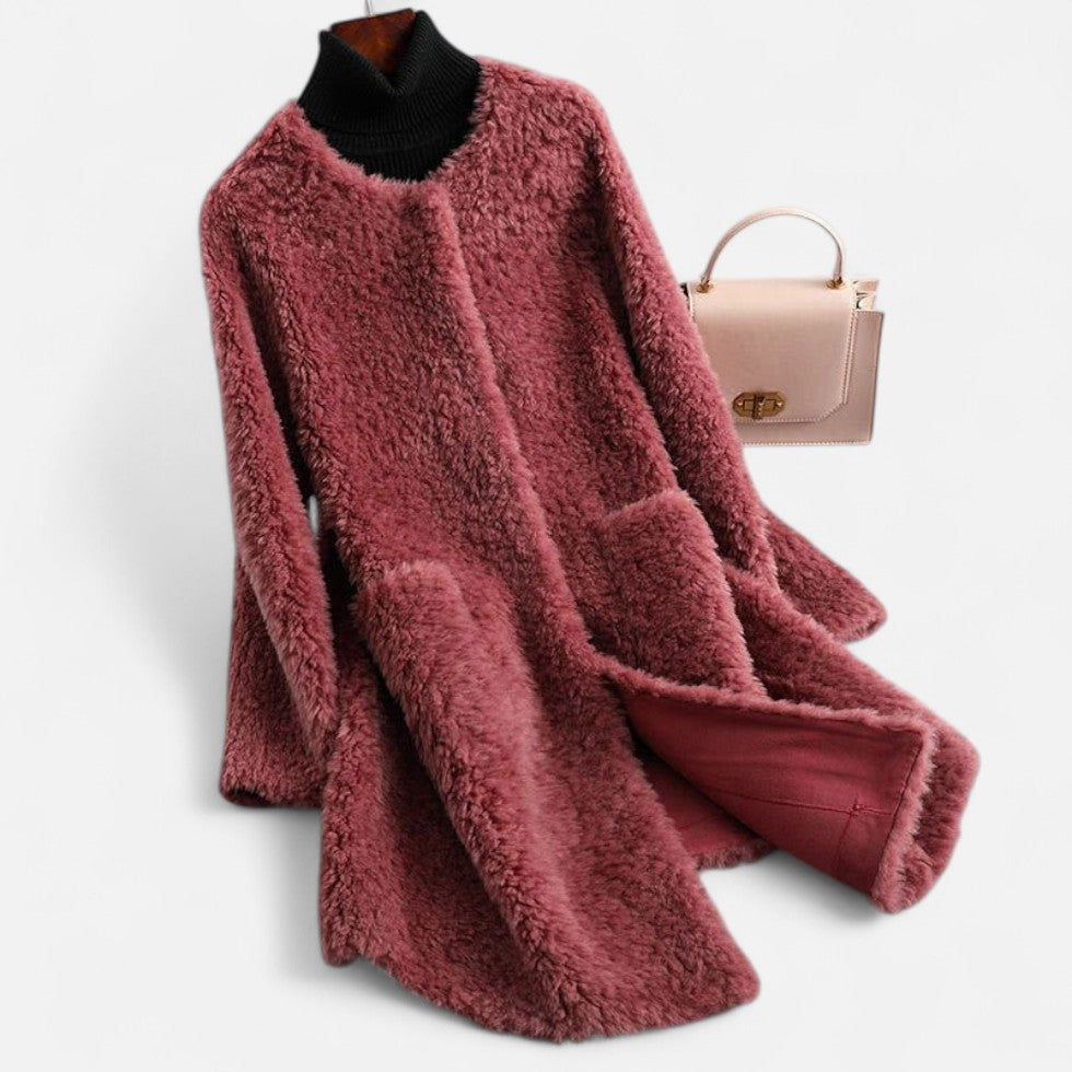 Kuscheliger Oversize Damen Mantel mit Teddyfelloptik