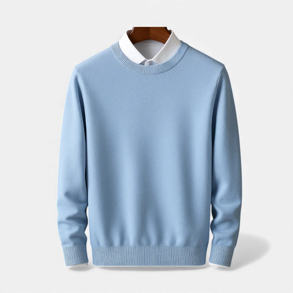 Feinstrick Pullover mit Hemdkragen Look für Herren