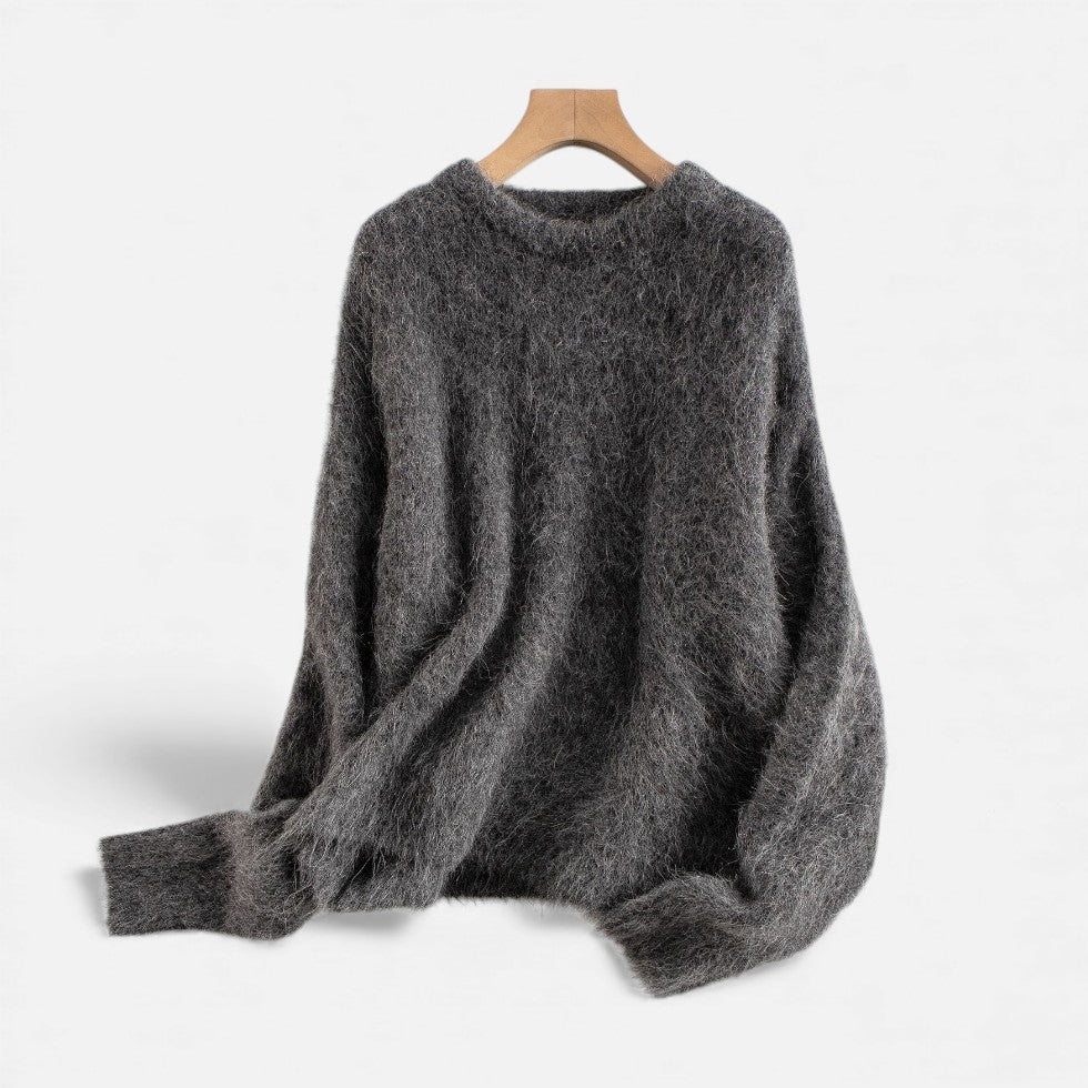 Damen Kaschmir Strickpullover mit weicher Flauschstruktur